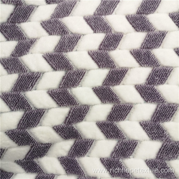 Stripe Pattern Jacquard Cation Flannel Fabric For Blanket